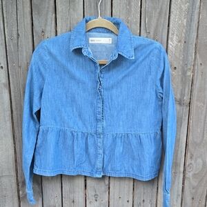 Blue Denim Button-Up Shirt
